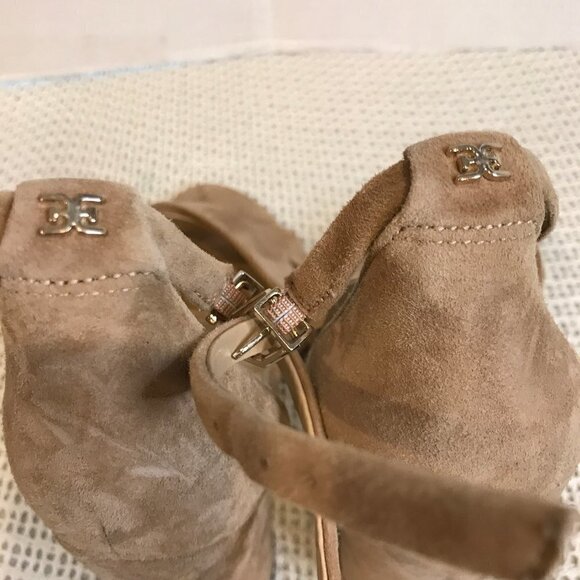 SAM EDELMAN ORLANE TAN SUEDE BLOCK HEEL WOMENS SANDALS SZ 11 NEW - Picture 7 of 9